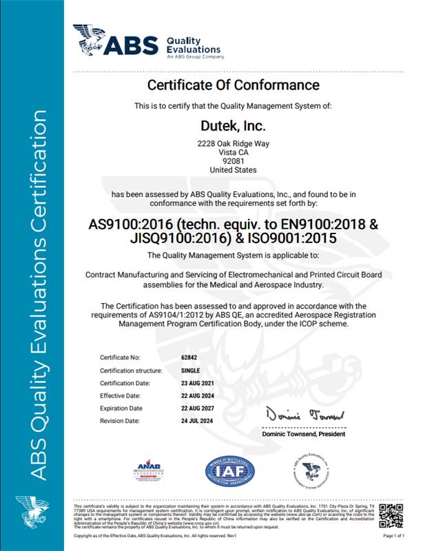 <span>AS9100/ISO </span> <span>9001:2015 </span> <span>Certificate</span>