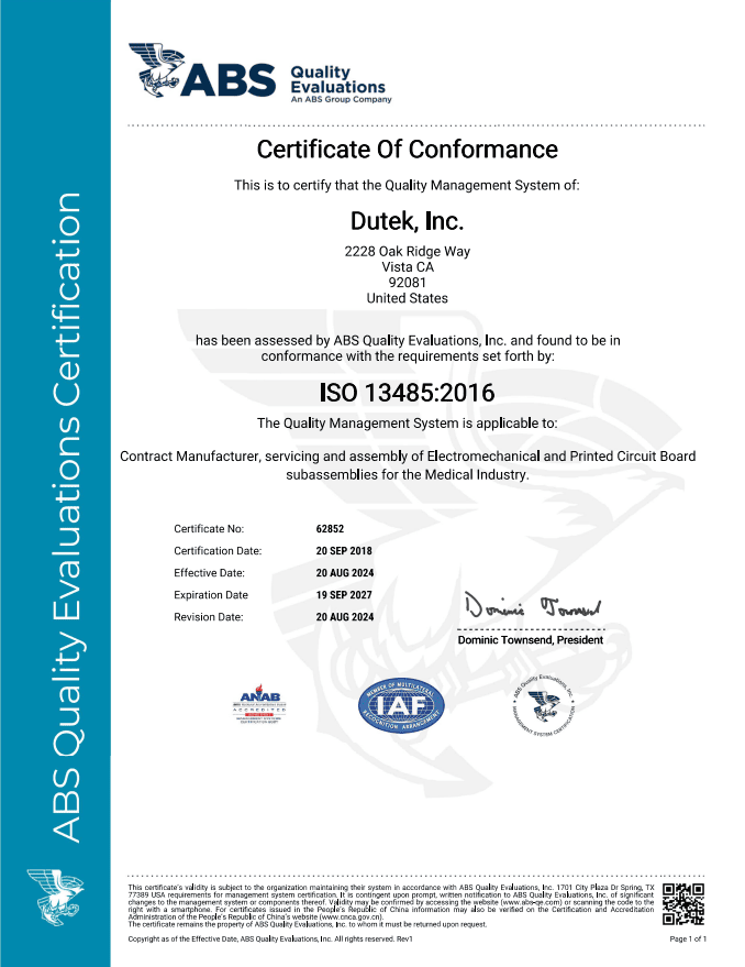 <span>ISO </span> <span>13485:2016 </span> <span>Certificate</span>